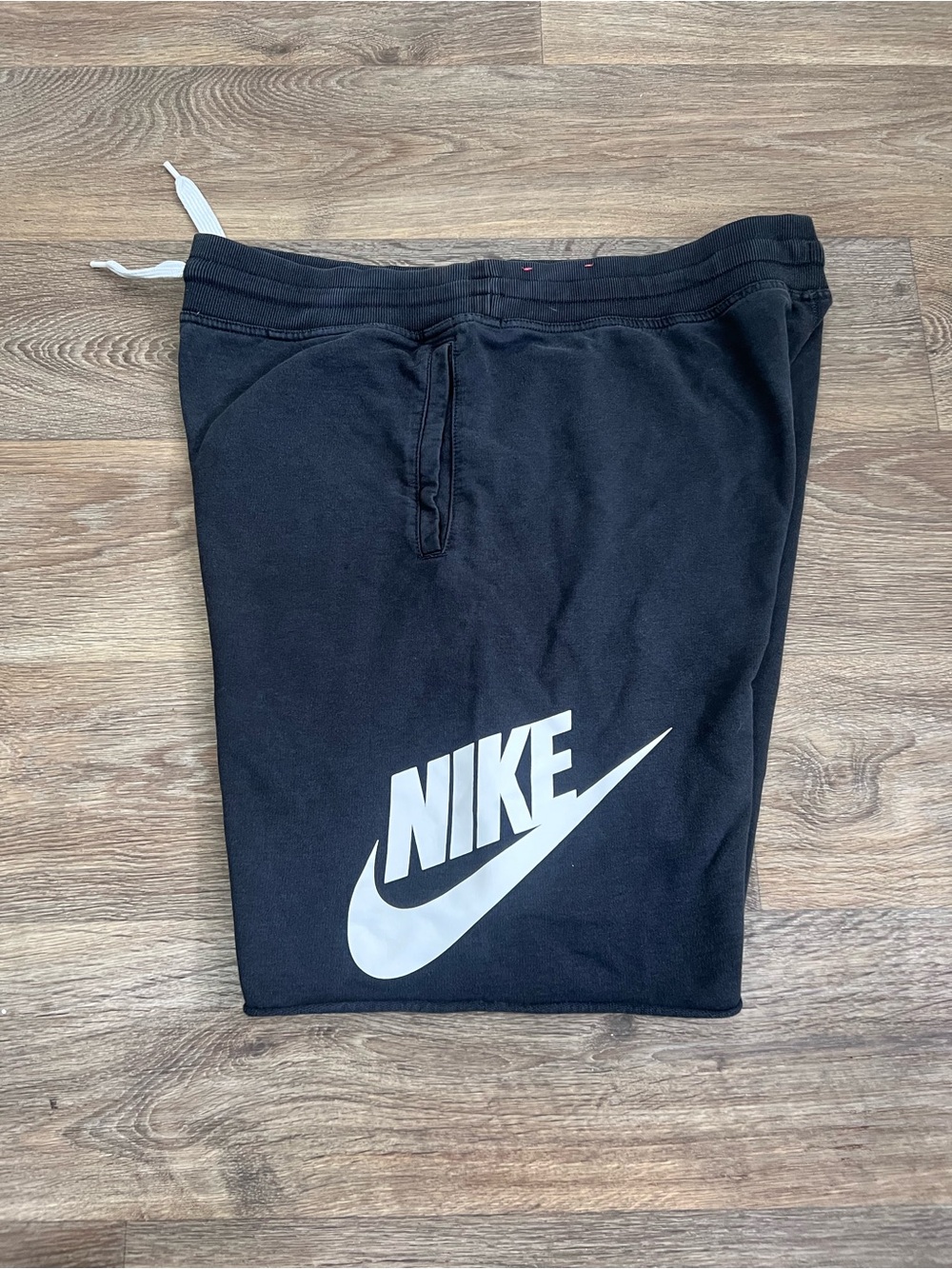 Nike Black Athletic Shorts with White Swoosh/A455